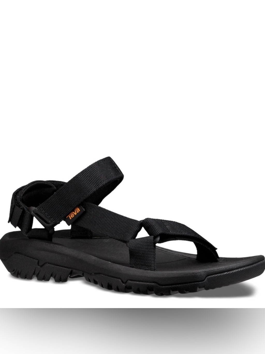 Teva Black Men's Midform Outdoor Sport Sandal With Orange Accent